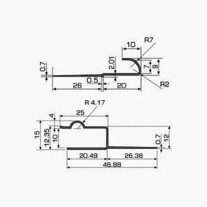 TEMPOLISTEL® A122 Joint de dilatation pour faux-plafond dimensions