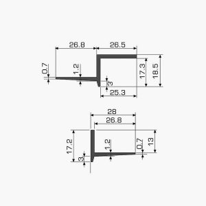 TEMPOLISTEL® A128 Joint de dilatation pour faux-plafond dimensions