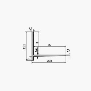TEMPOLISTEL® B102 Profilé d’arret BA 18 dimensions