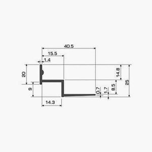 TEMPOLISTEL® A119 Profilé faux plafond w dimensions