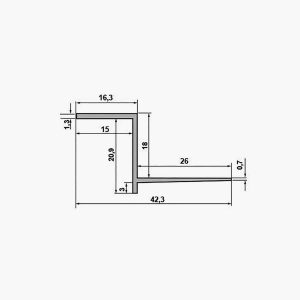 TEMPOLISTEL® B103 Profilé joint creux pour BA 18 dimensions