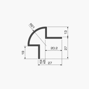 TEMPOLISTEL® A109 Profilé protège angle arrondi pour cloison dimensions