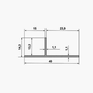 TEMPOLISTEL® A134 Profilé T dimensions