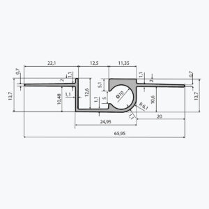 tempolistel-b109-profile-cimaise-pour-cloison-technic-dimension 3
